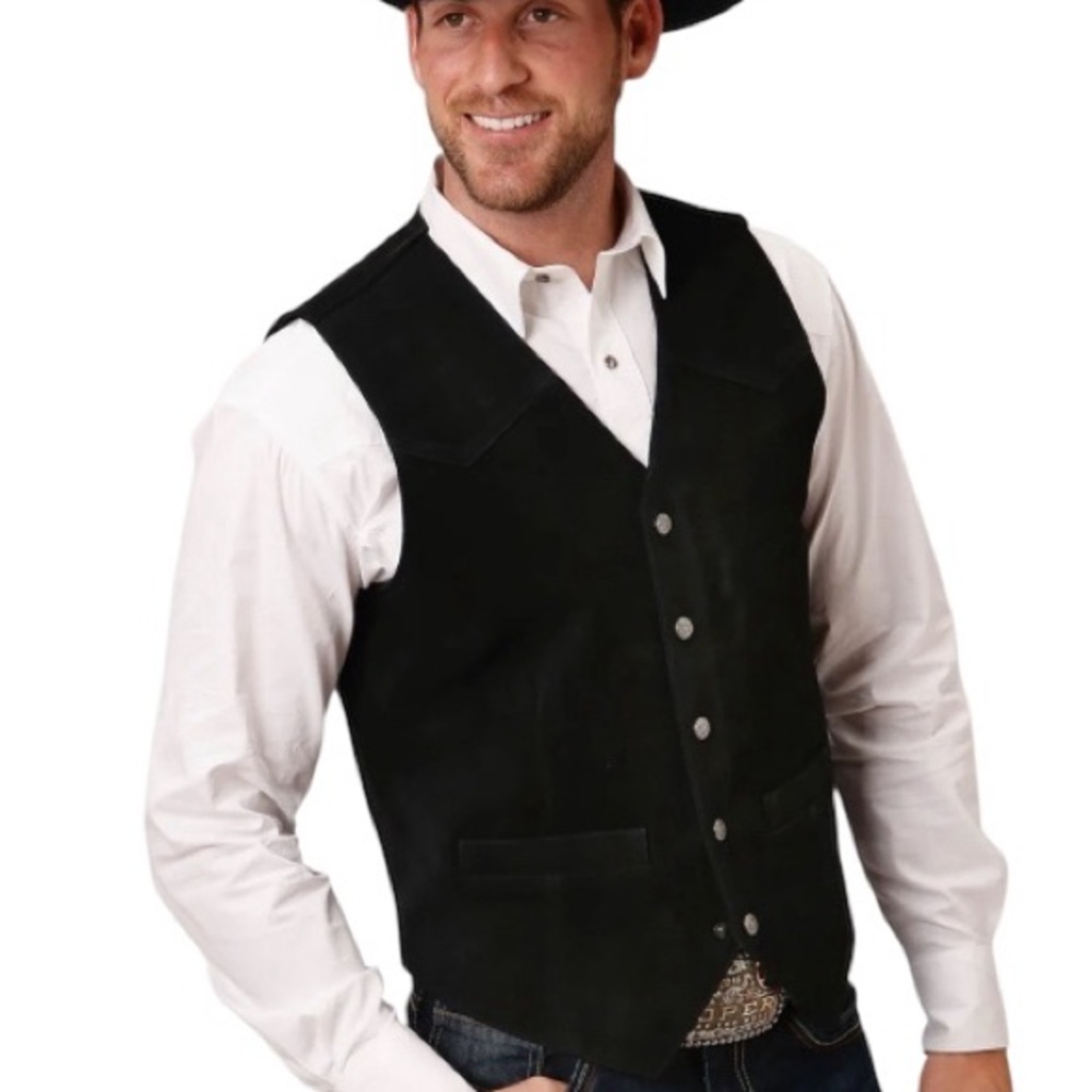 Scully Since 1906Men’s REAL Suede Black Western Vest WORN ONCE